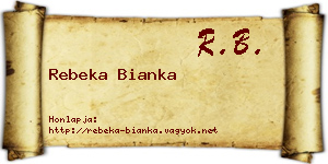 Rebeka Bianka névjegykártya